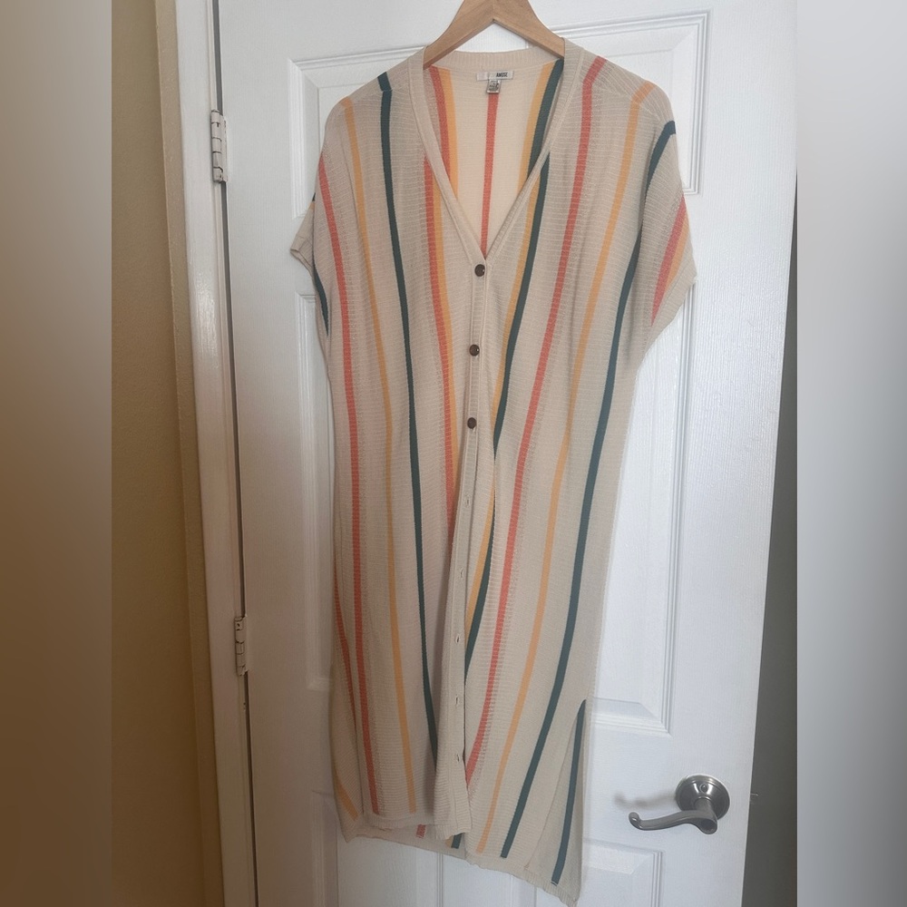 Amuse Society Multicolor Shortsleeved Long Cardigan Duster - size small